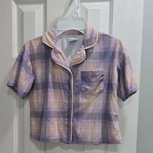 Art Class Plaid Pajama Shirt and Shorts Kid Size 8
